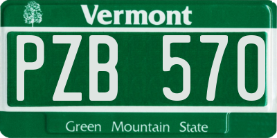 VT license plate PZB570