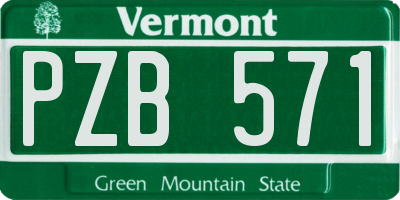 VT license plate PZB571