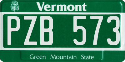VT license plate PZB573