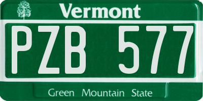 VT license plate PZB577