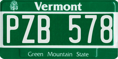 VT license plate PZB578