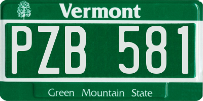 VT license plate PZB581