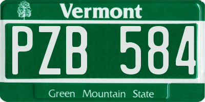 VT license plate PZB584