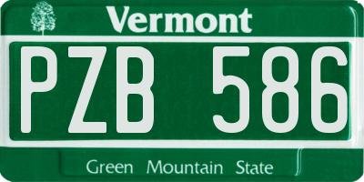 VT license plate PZB586