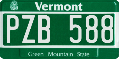 VT license plate PZB588