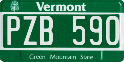 VT license plate PZB590