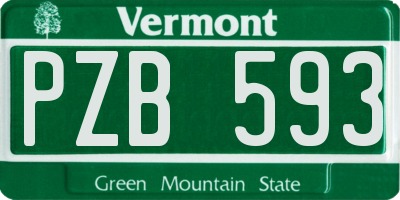 VT license plate PZB593