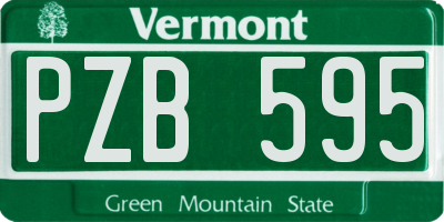 VT license plate PZB595