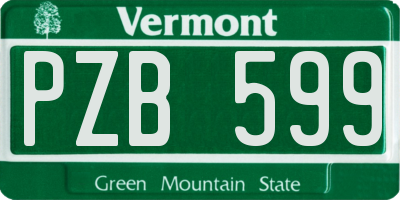 VT license plate PZB599