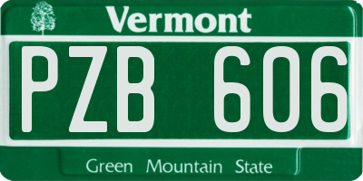 VT license plate PZB606