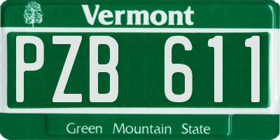 VT license plate PZB611