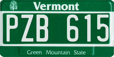 VT license plate PZB615