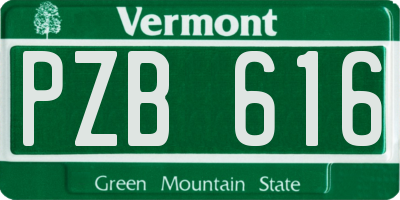 VT license plate PZB616