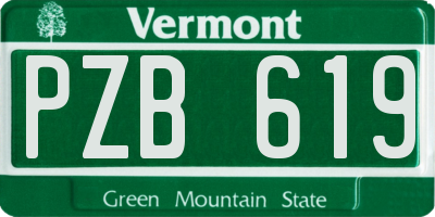 VT license plate PZB619