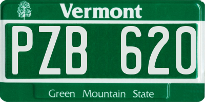 VT license plate PZB620