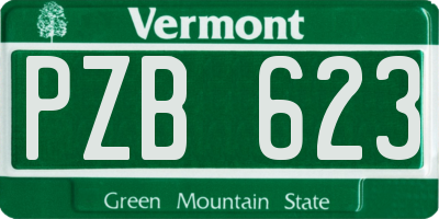 VT license plate PZB623