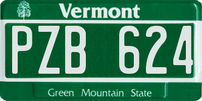 VT license plate PZB624