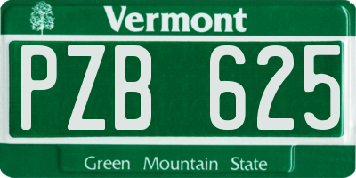 VT license plate PZB625