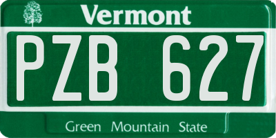 VT license plate PZB627