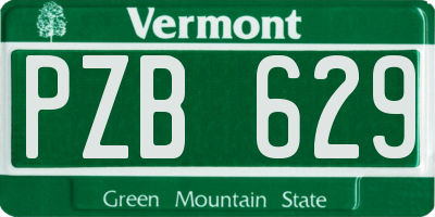 VT license plate PZB629