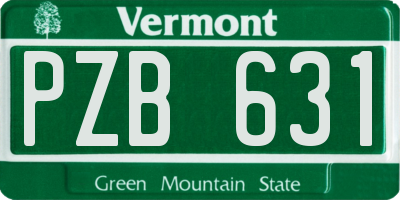 VT license plate PZB631