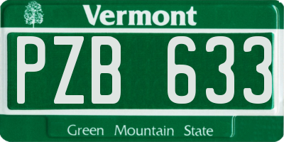 VT license plate PZB633