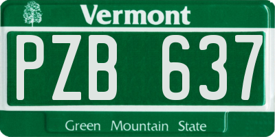 VT license plate PZB637