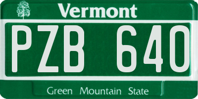 VT license plate PZB640