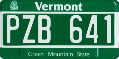 VT license plate PZB641