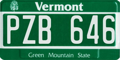 VT license plate PZB646