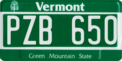 VT license plate PZB650