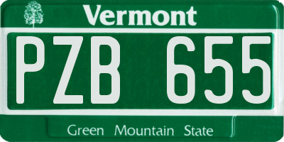 VT license plate PZB655