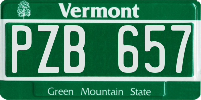 VT license plate PZB657