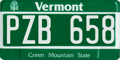 VT license plate PZB658