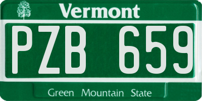 VT license plate PZB659