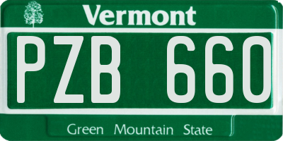 VT license plate PZB660