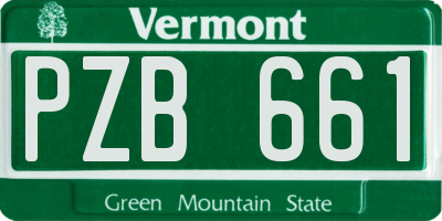 VT license plate PZB661