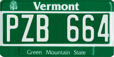 VT license plate PZB664