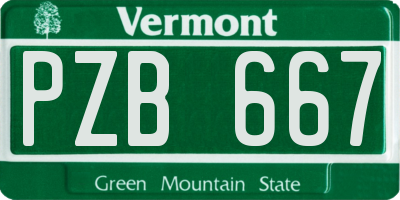 VT license plate PZB667