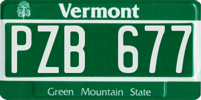 VT license plate PZB677