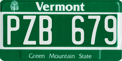 VT license plate PZB679