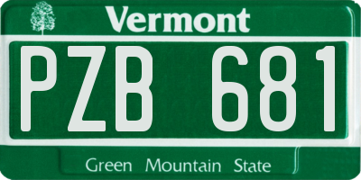 VT license plate PZB681