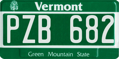 VT license plate PZB682