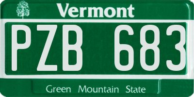 VT license plate PZB683