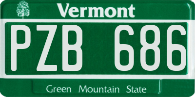 VT license plate PZB686