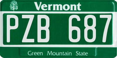 VT license plate PZB687