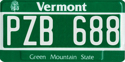 VT license plate PZB688