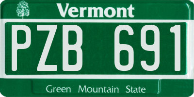 VT license plate PZB691