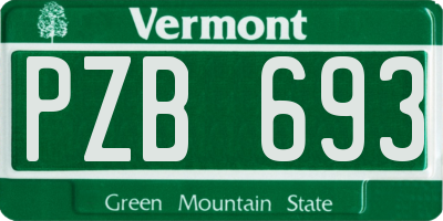 VT license plate PZB693