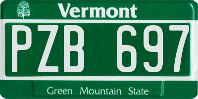 VT license plate PZB697
